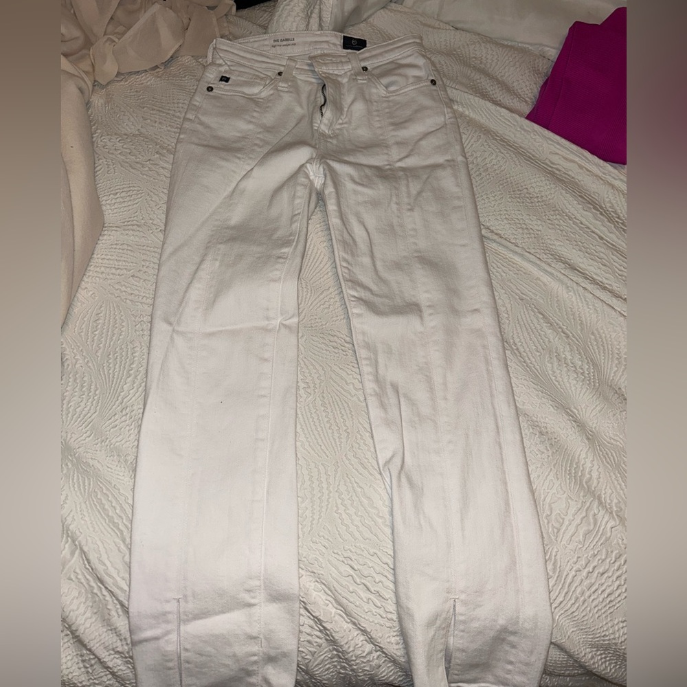 Adriano Goldschmied high rise straight crop white jeans “the Isabelle”